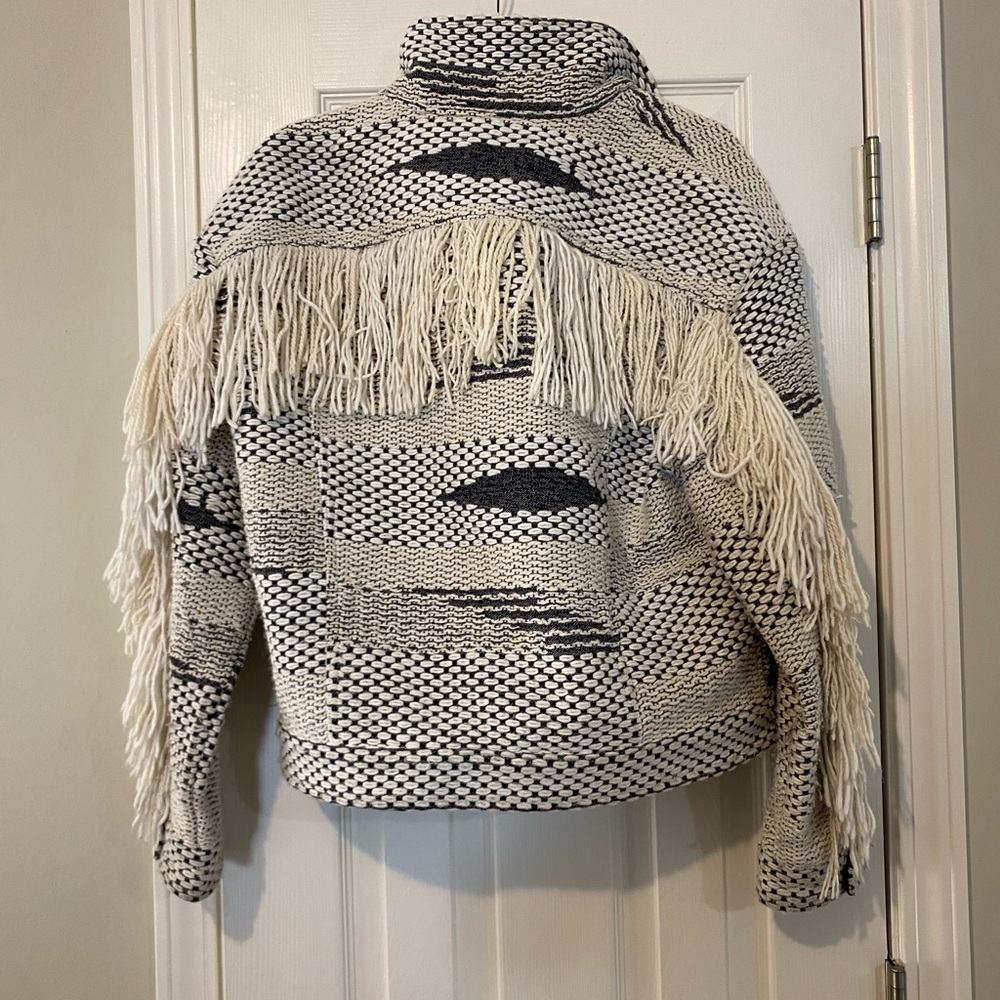 Rare! Levi's® Made & Crafted® Cotton blend FRINGE TRUCKER JACKET Sz 3/L - Picture 10 of 16